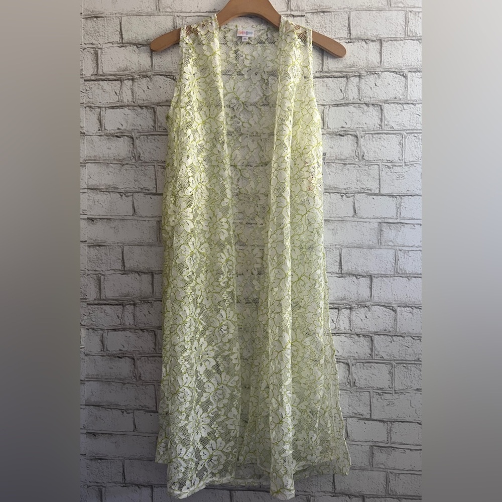 NWT LuLaRoe Lace Joy longline vest Size XS coverup